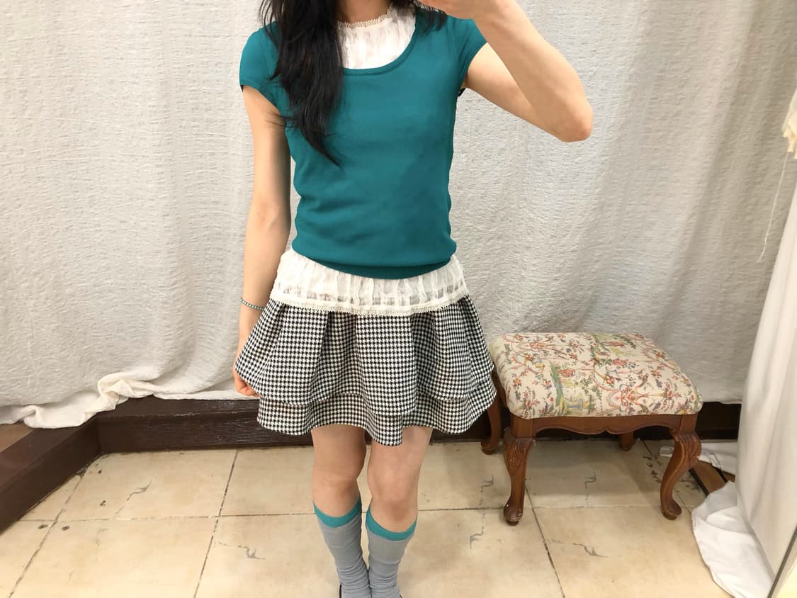 Houndstooth flare mini skirt 상품이미지5