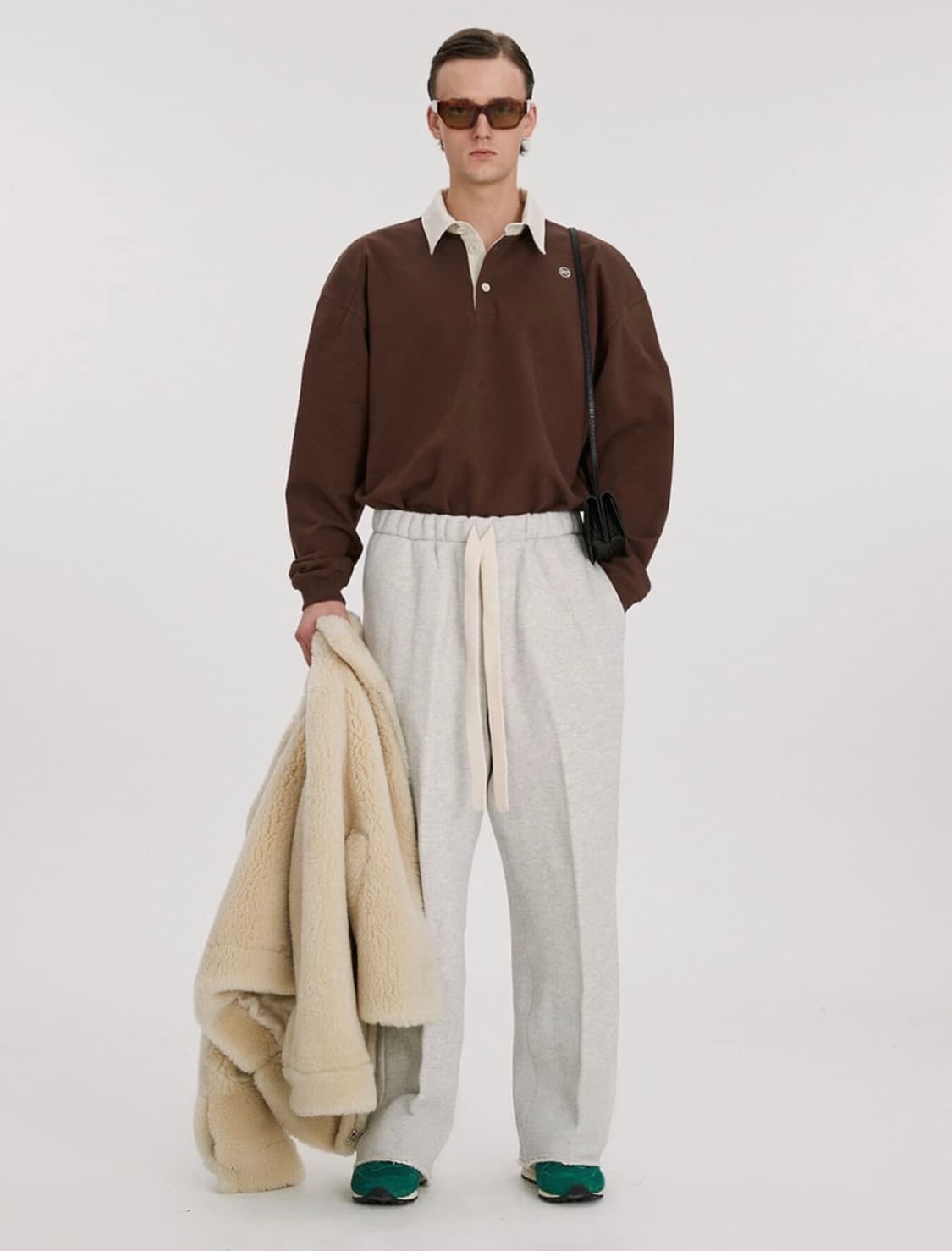 [새상품/L] 렉토 RECTO 로고 자수 코튼 저지 와이드 팬츠 (라이트 상품이미지3