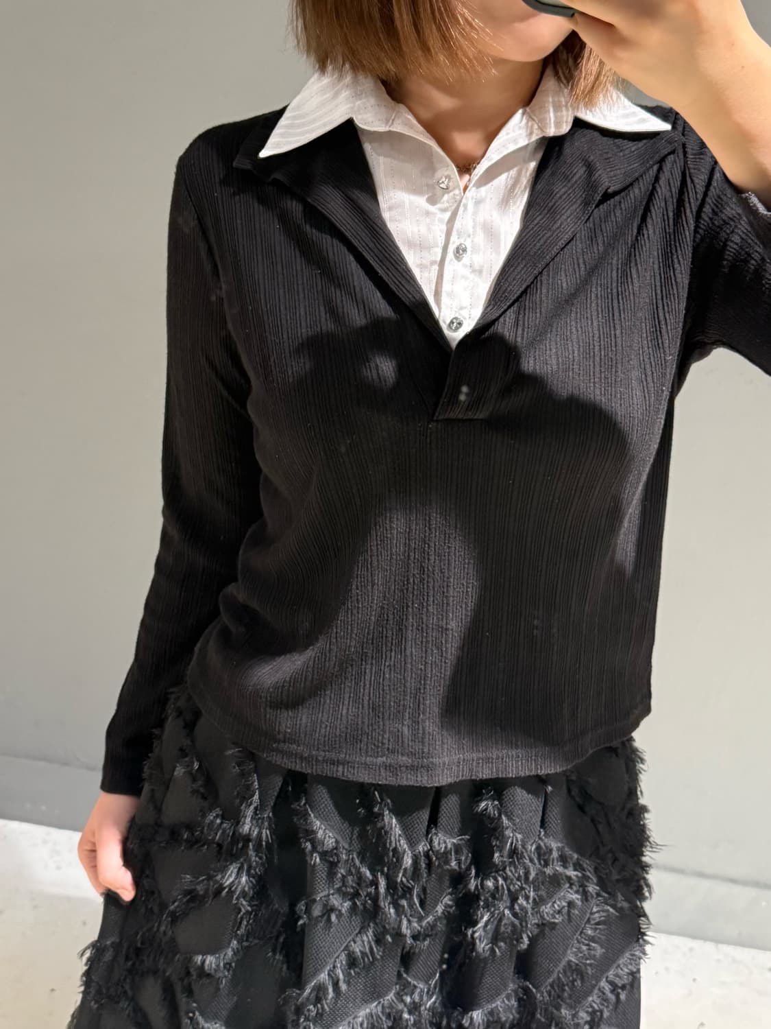 shirt layered detail long sleeve 상품이미지2