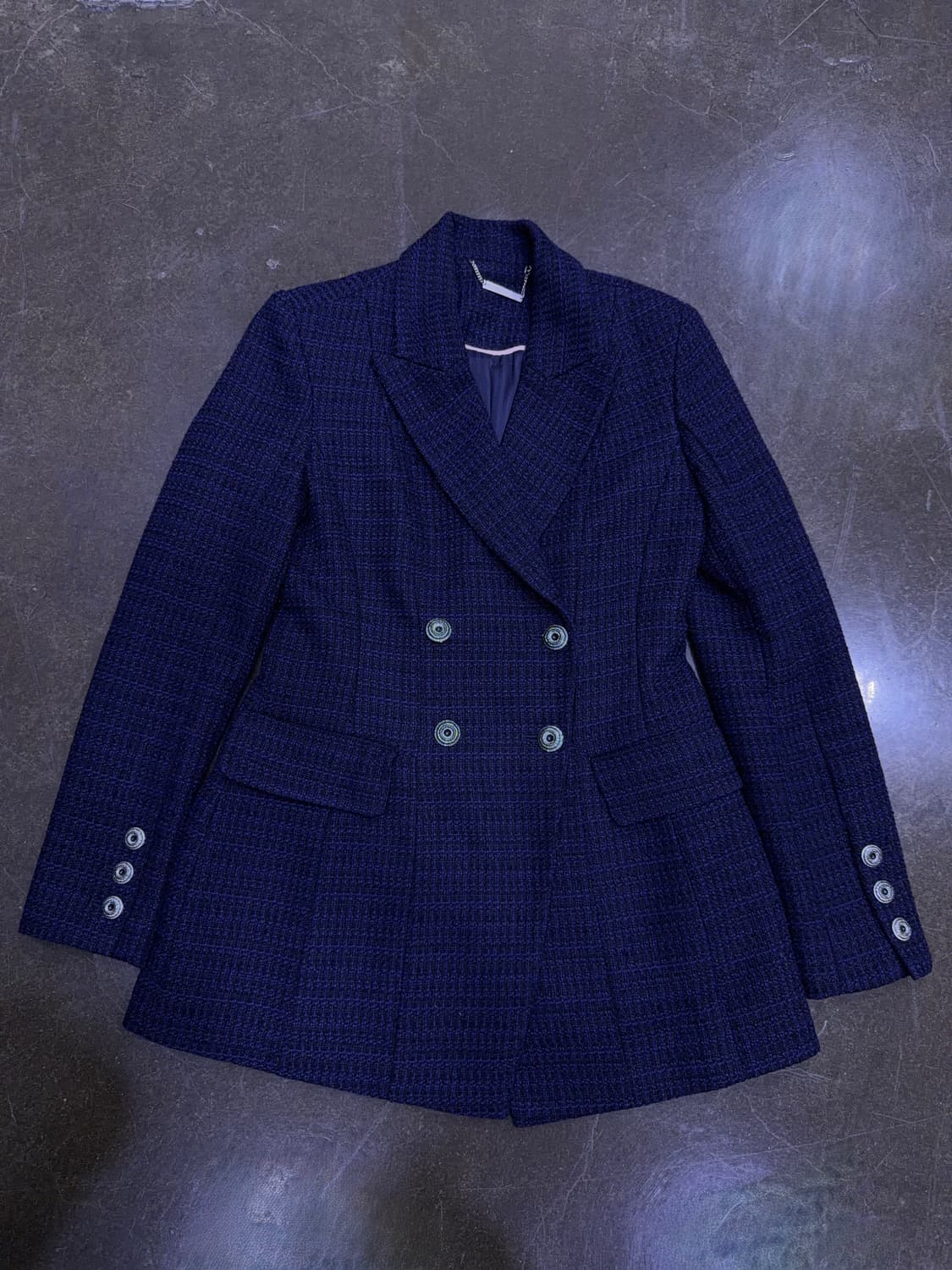 비아드젠 x 강영주 콜라보 트위드 더블자켓 네이비 S 상품이미지1