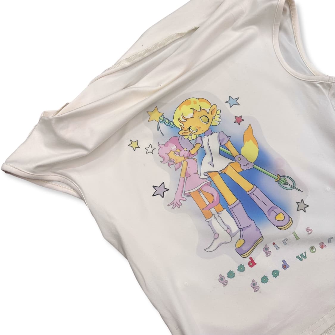 Weebi White One Shoulder Crop Top  상품이미지2