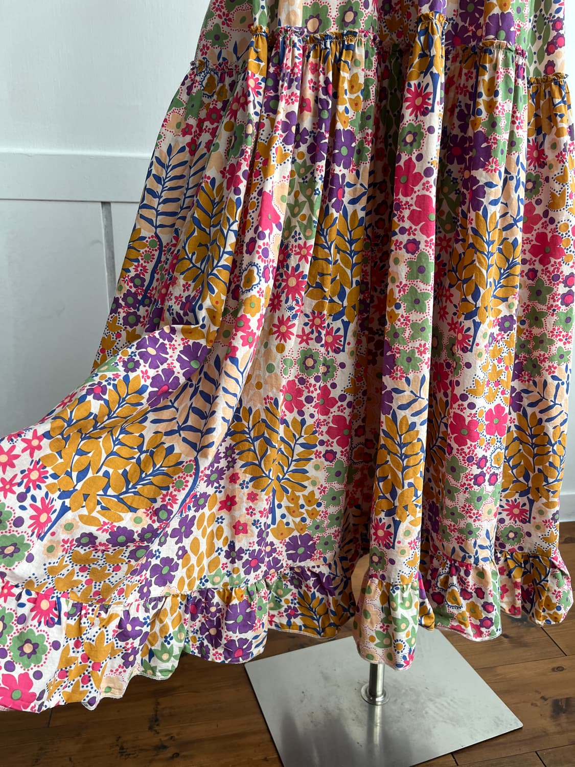 플라워 패턴 끈 나시 롱 원피스 상품이미지3