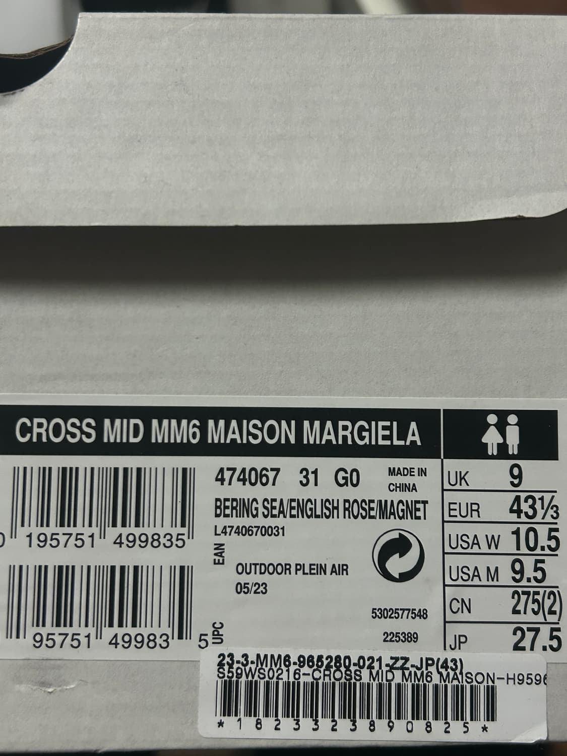 살로몬 x MM6 메종 마르지엘라 크로스 미드 베링 씨 43(275) 상품이미지9
