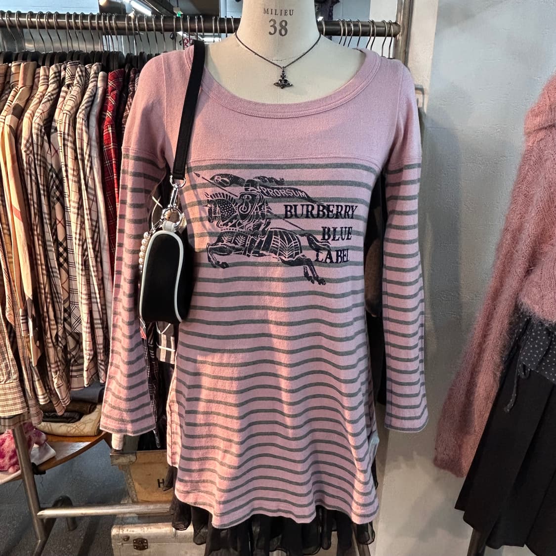 Burberry Pink Stripe Cotton Dress 상품이미지2