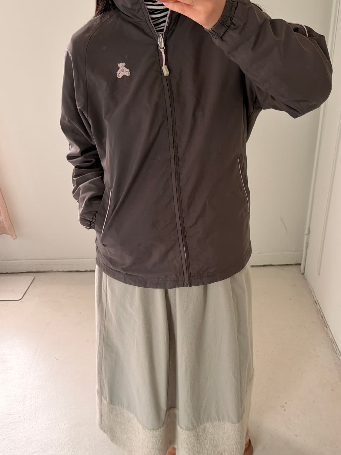 일본빈티지 하구미 잔체크 리버시블 바람막이 상품이미지3