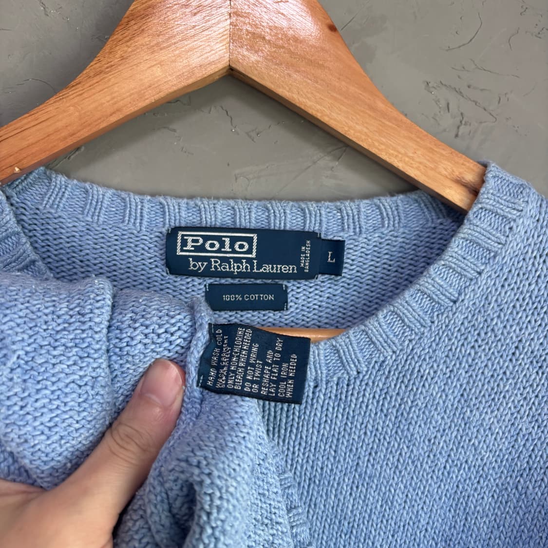 폴로 랄프로렌 라운드넥 니트 스카이블루 소라 상품이미지3