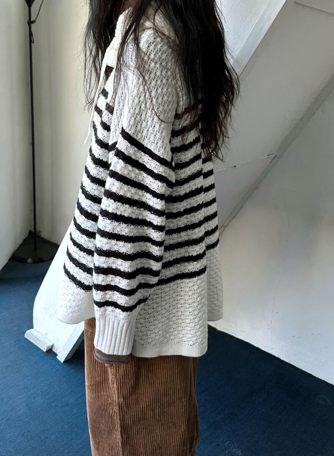 BIG silhouette loose knit hooded P/O 상품이미지9