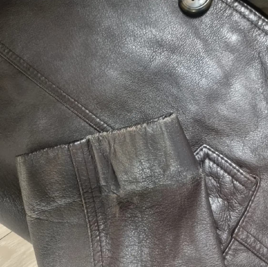 여성 가죽 롱코트(실측) 상품이미지5