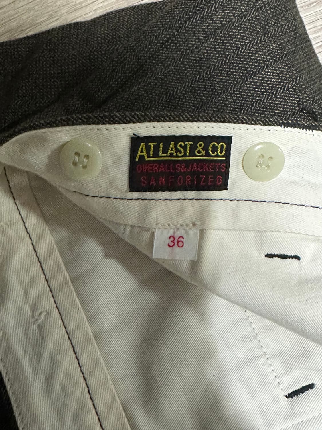 타임원클로딩 엣라코 Atlast&co 울팬츠 36인치 상품이미지3