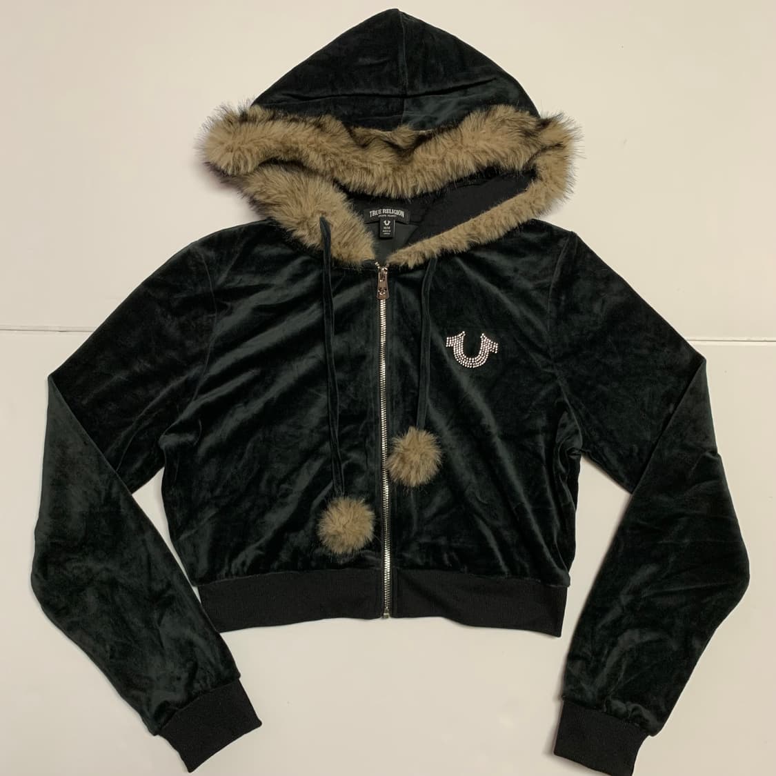 [새제품] 트루 릴리젼 벨벳 퍼 트림 후드집업 상품이미지3