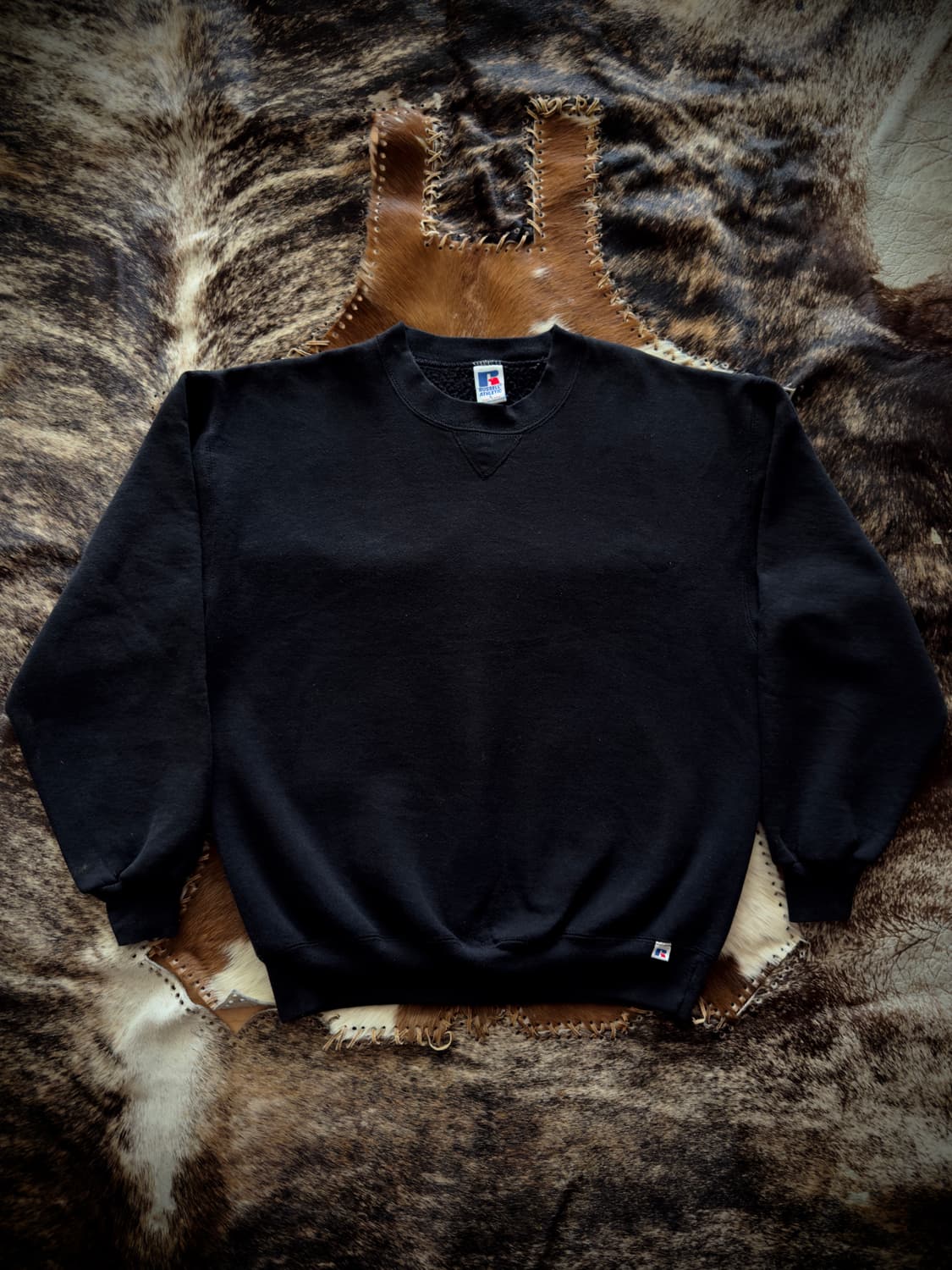 90s USA Russell Black Sweatshirt 상품이미지1