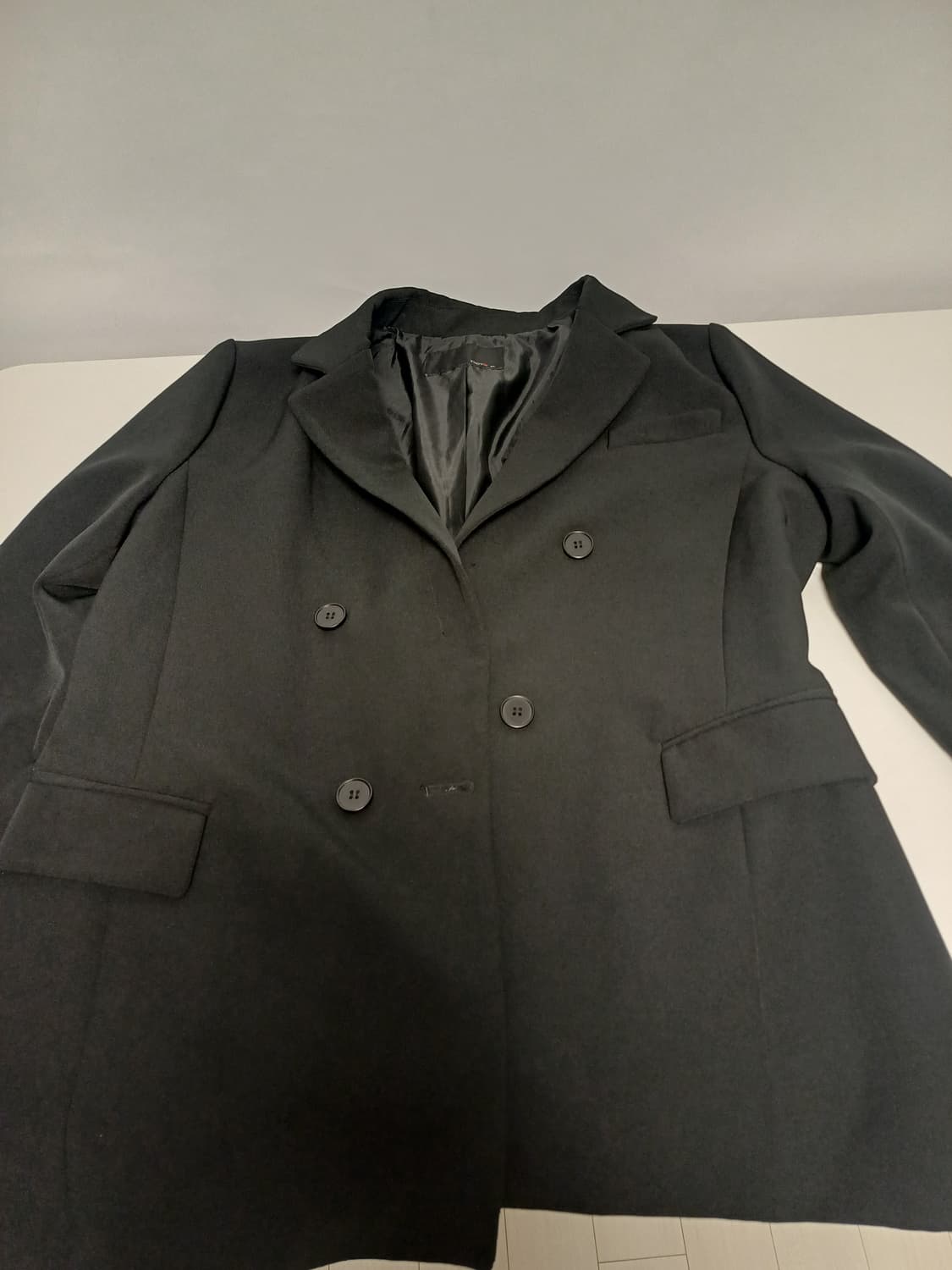 [XL/88] TNGTW 미니멀 더블 버튼 자켓 (블랙/스판 10%) 상품이미지4