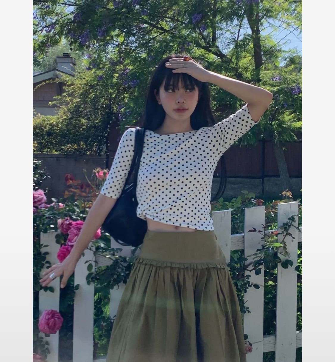 위드아웃썸머 백 스쿱 티셔츠 (도트) 상품이미지1