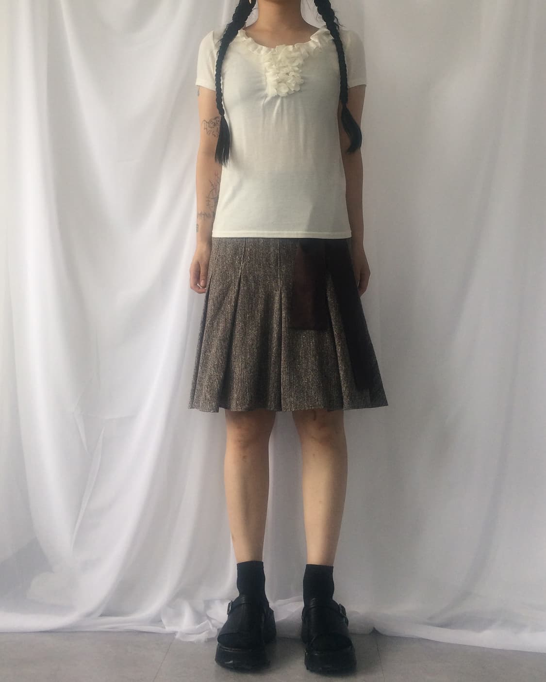 Frill trimming t shirt 상품이미지5