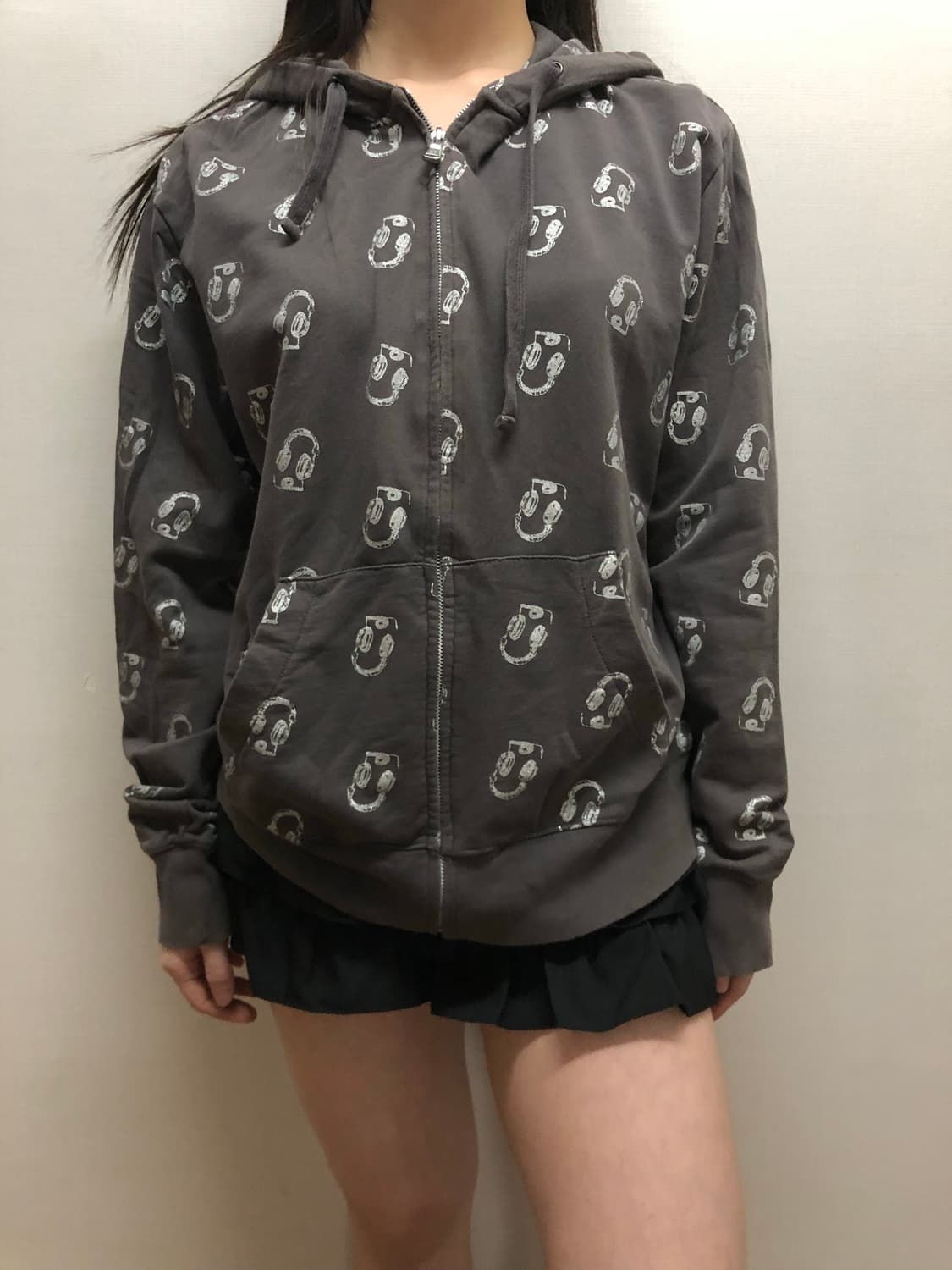 빈티지 그레이 펑크 후드집업 상품이미지1