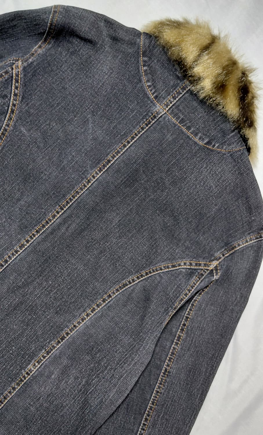 [S/무료배송] 이치오쿠 ICHIOKU 레오파드 퍼 데님 자켓 상품이미지8