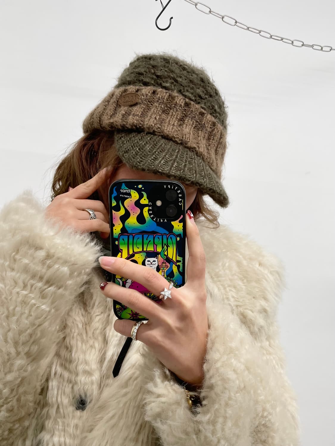 브라운 모리 레이어드 니트 비니  상품이미지3