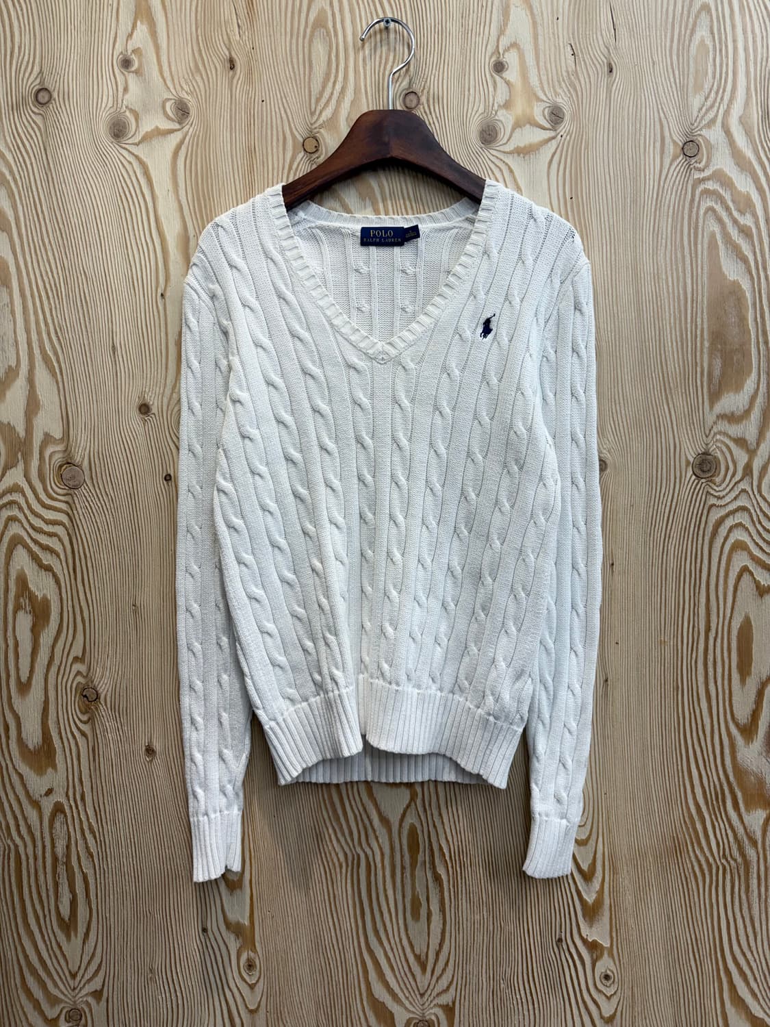 폴로 랄프로렌 브이넥 꽈배기 니트 상품이미지1