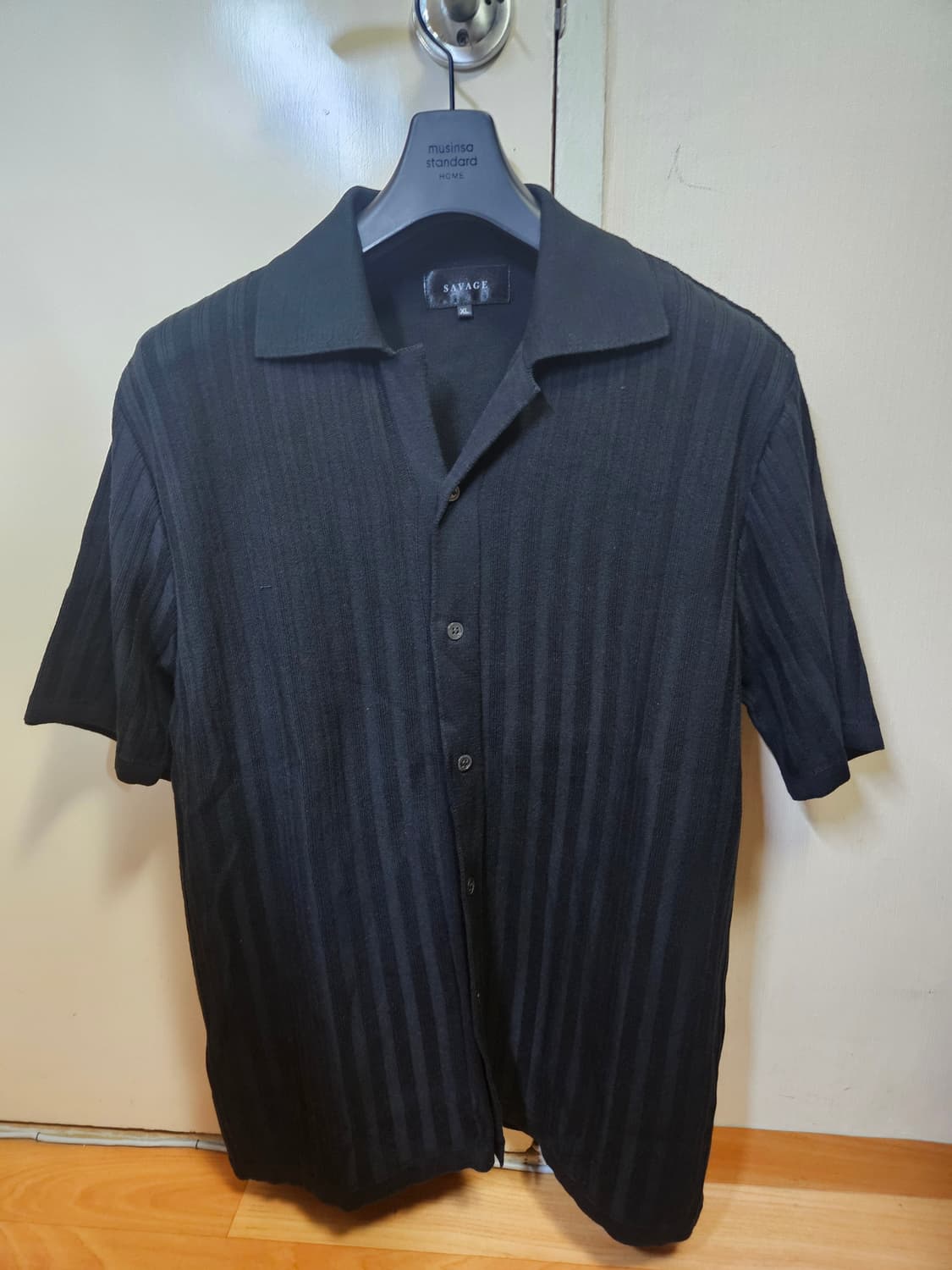 XL) SAVAGE 세비지 하프 니트 셔츠 상품이미지2