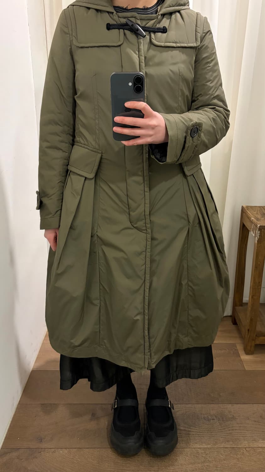 Khaki Toggle Flare Padding Coat  상품이미지2