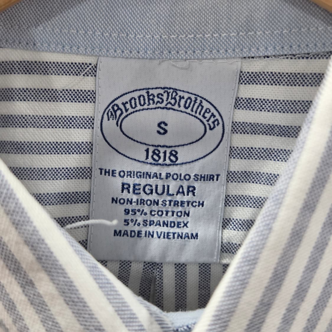 브룩스브라더스 버튼다운 스트라이프 옥스포드 반팔셔츠 S 상품이미지3