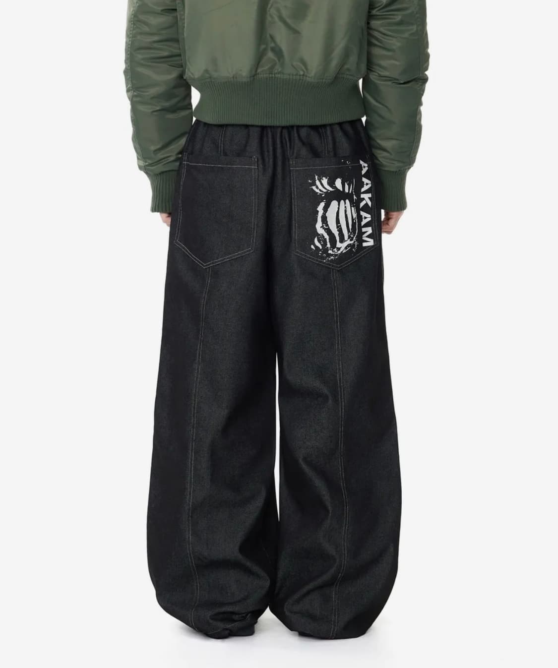 Knee Pin-tuck Printed Denim Pants 상품이미지1