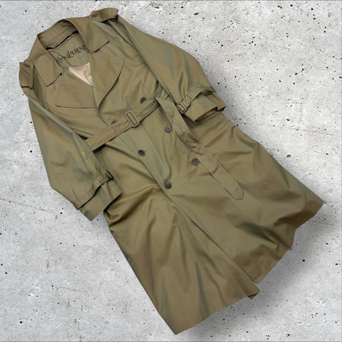 [100] 93s 입생로랑 뿌르 옴므 카키색 트렌치코트 C971 상품이미지1