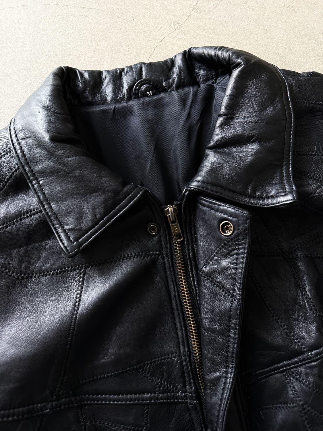 Vintage Sheepskin Leather Bomber Jacket 상품이미지4