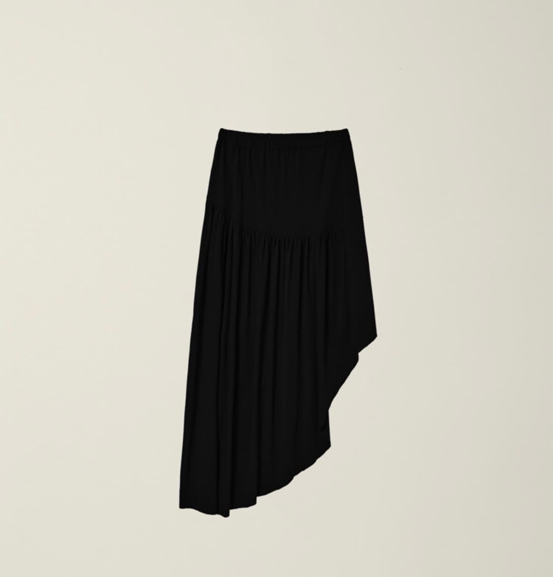 UNBALANCE GATHER SKIRT BLACK 상품이미지1