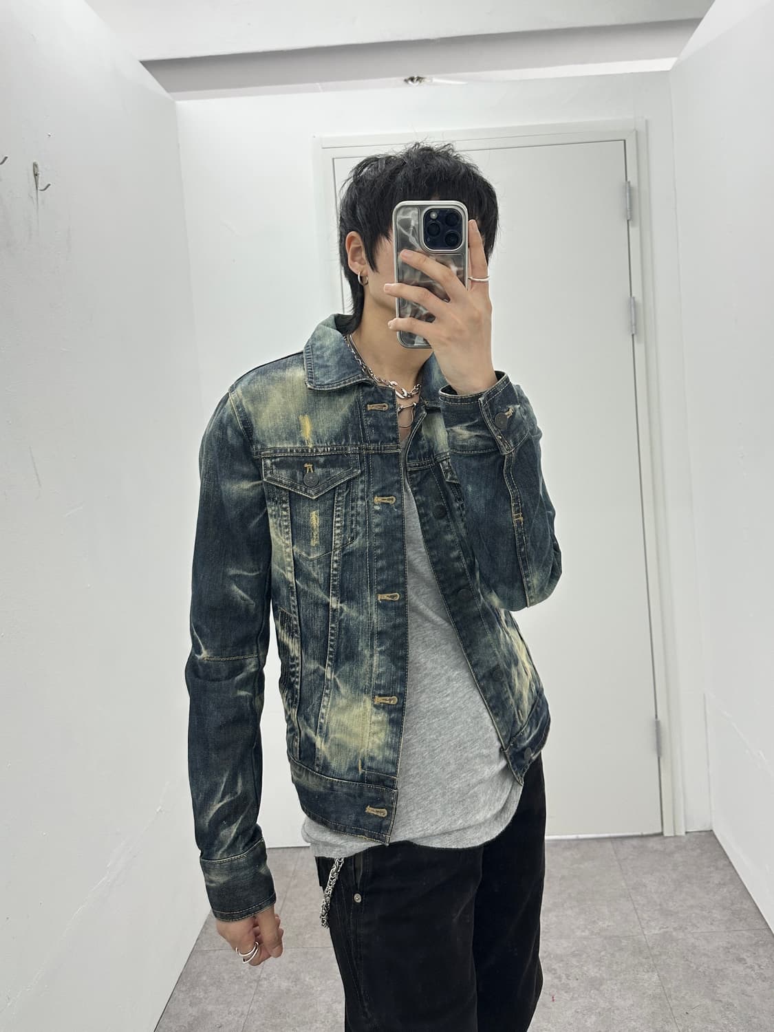 ROEN x Semantic design 스와로브스키 스컬 데님 자켓 상품이미지2