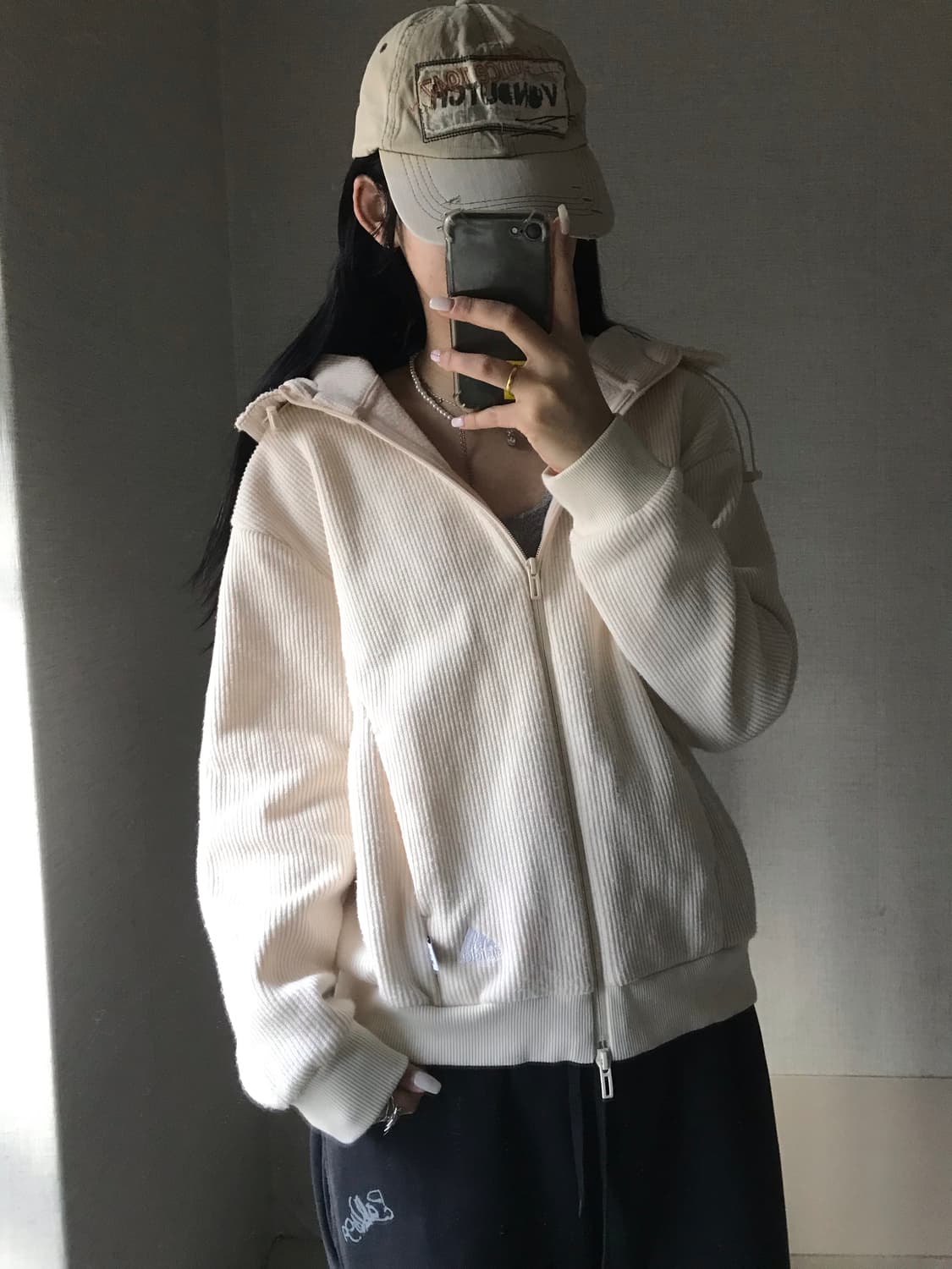 아디다스 아이보리 니트집업 상품이미지5