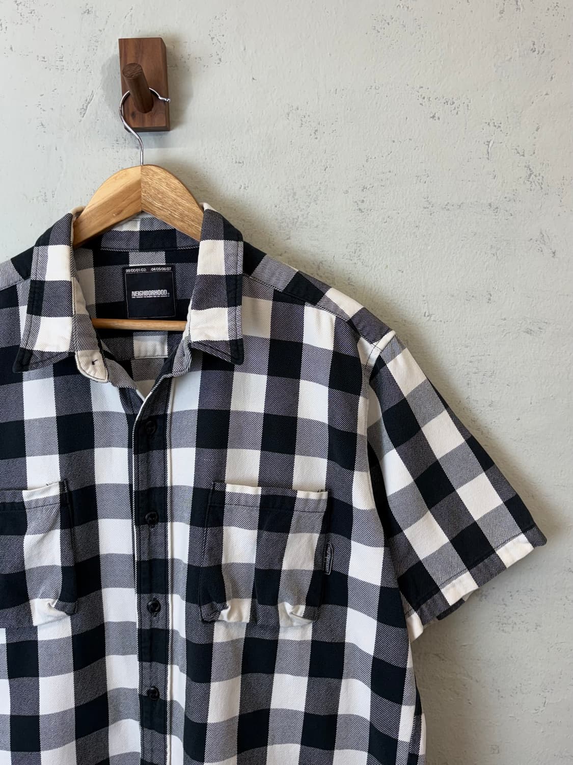 네이버후드 00s 빈티지 깅엄체크 반팔 셔츠 상품이미지2