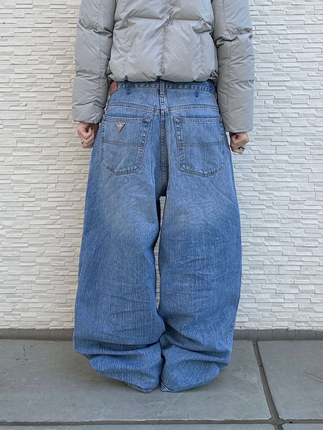 90s GUESS JEANS 올드스쿨 중청 오버 와이드 데님 팬츠 상품이미지3