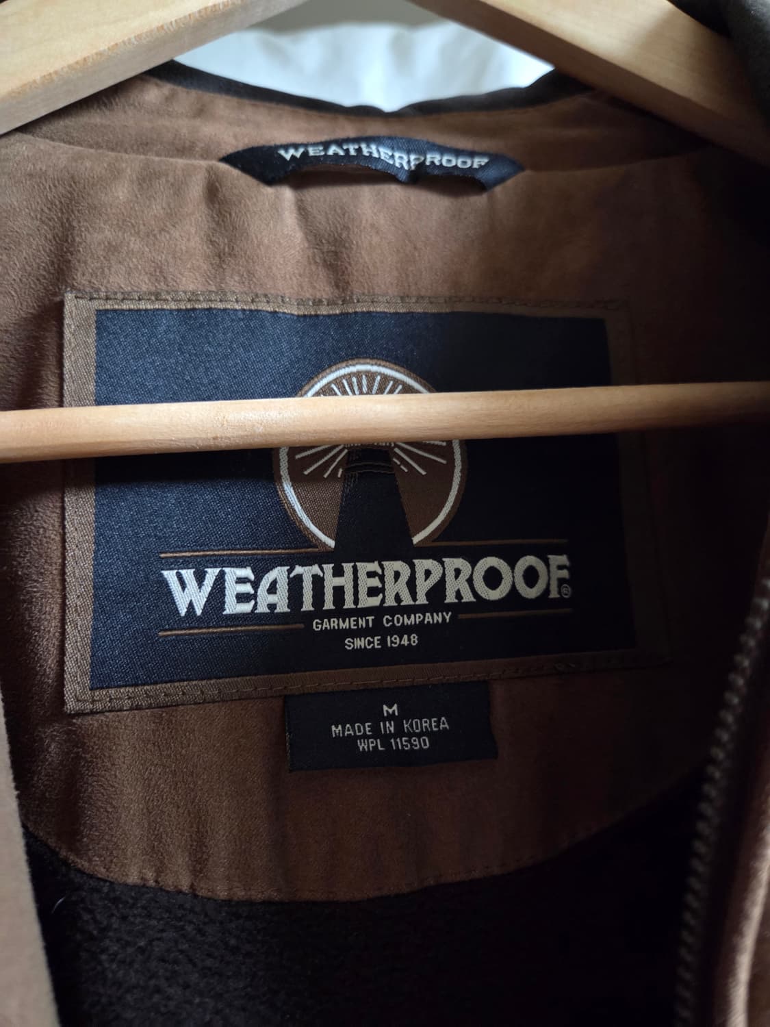 Weatherproof 브라운 페이크 스웨이드 레더 카라 자켓 XL 상품이미지3