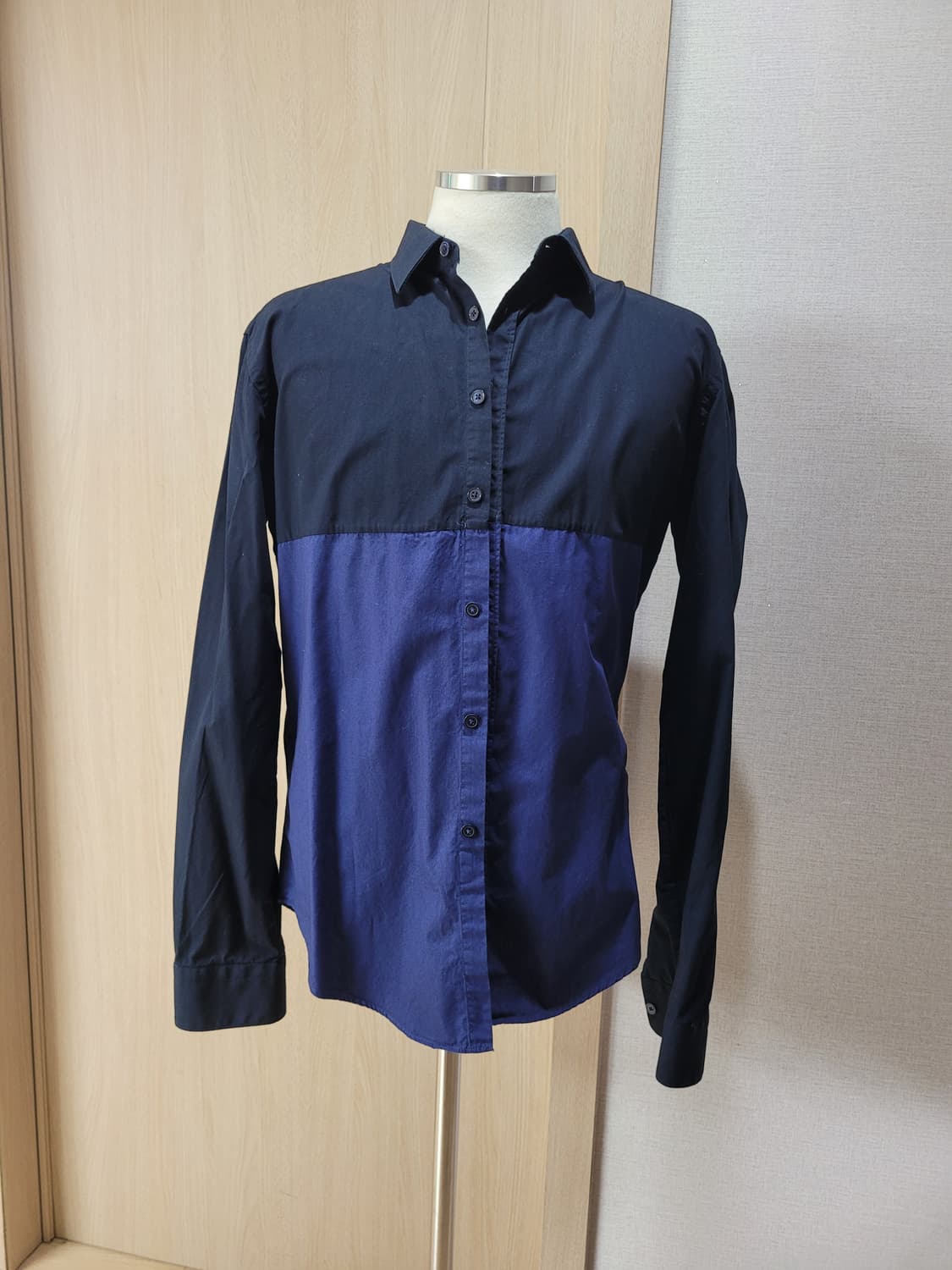 자라맨 ZARAMAN black tag 남자 블럭 셔츠 L 네이비 상품이미지1