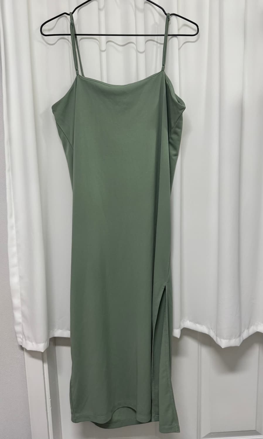 H&M 끈나시 롱 원피스 카키 슬릿 상품이미지5