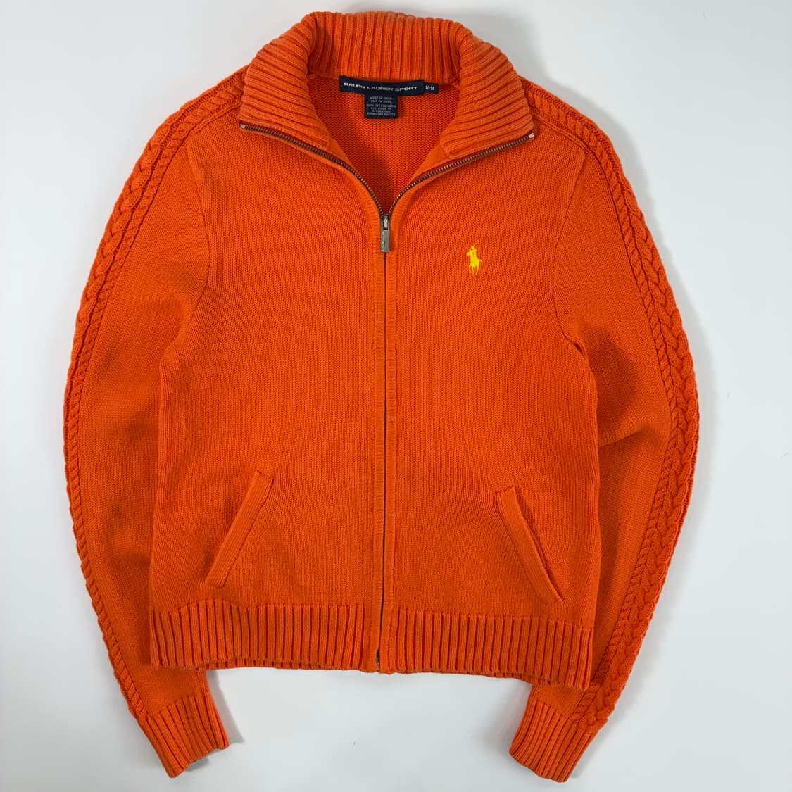 Polo 폴로 랄프로렌 우먼스 오렌지 집업 니트 가디건 상품이미지1