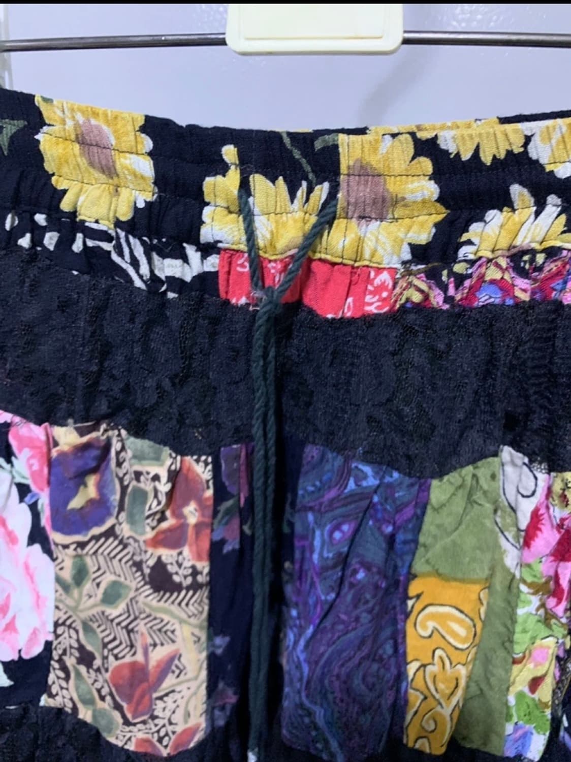 패치워크 레이어드 미디 스커트 상품이미지3