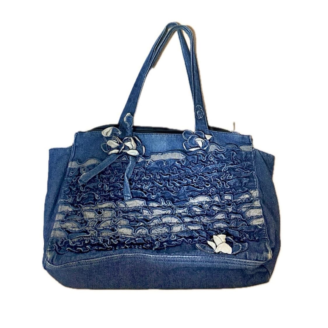 빈티지 데님 셔링 토트백 모리걸 너드 니혼진 y2k 하구미 가방 상품이미지1