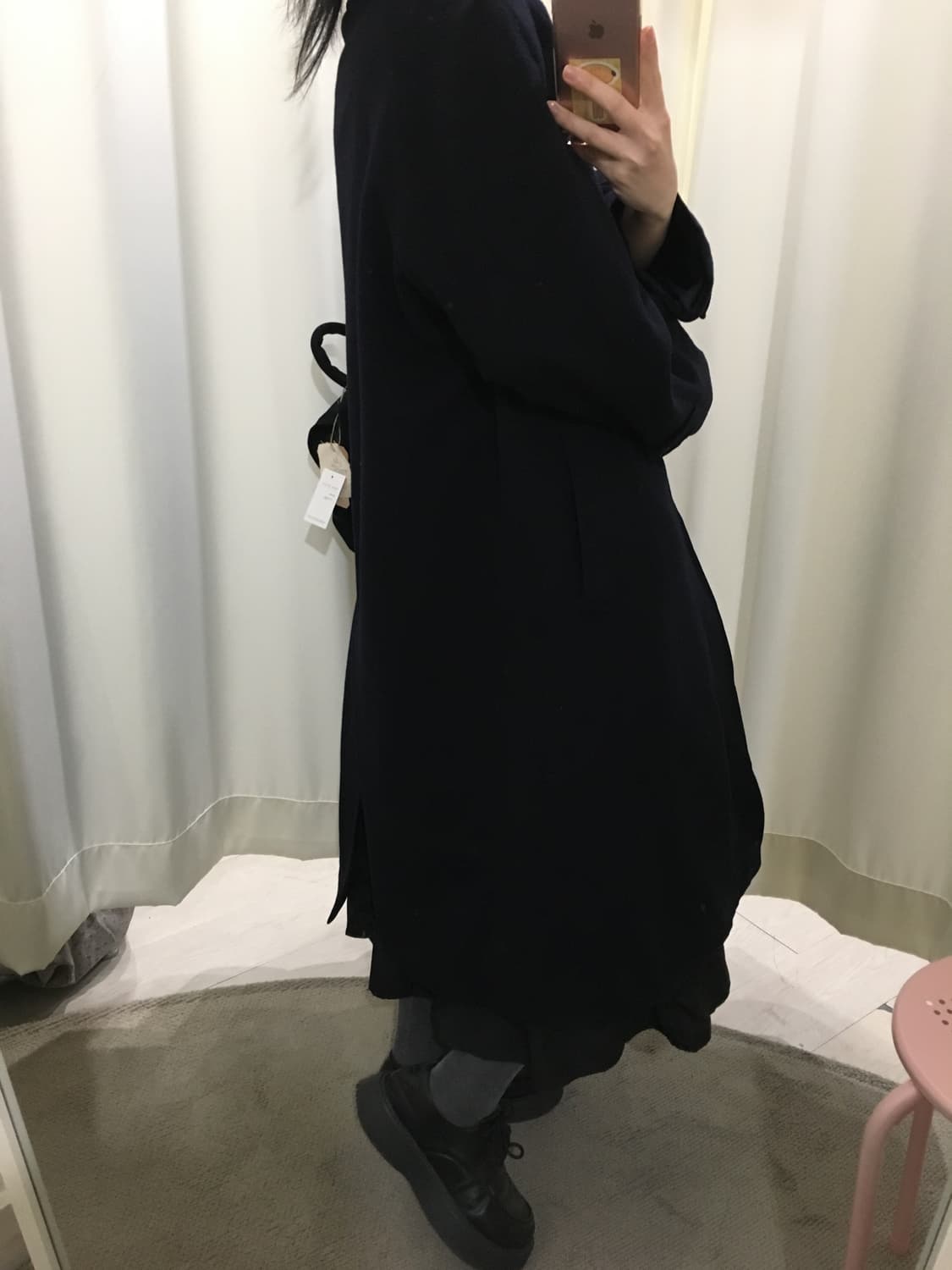 다크네이비 캐시미어 롱코트 상품이미지7