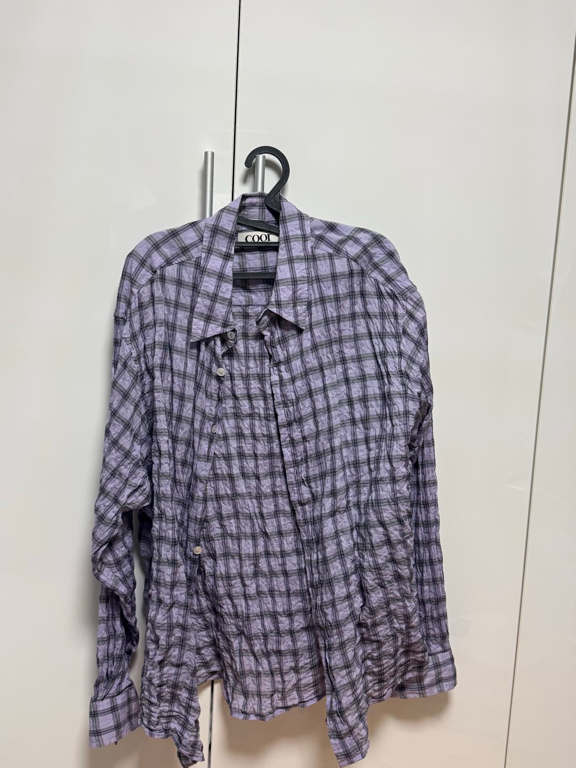 쿠어 셔츠 시어서커 체크 컨버터블 셔츠 (베이비퍼플) 상품이미지2