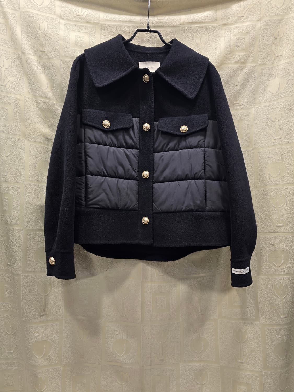 제이제이지고트 핸드메이드 배색 울 캐시미어 자켓 숏코트 55~66 상품이미지2