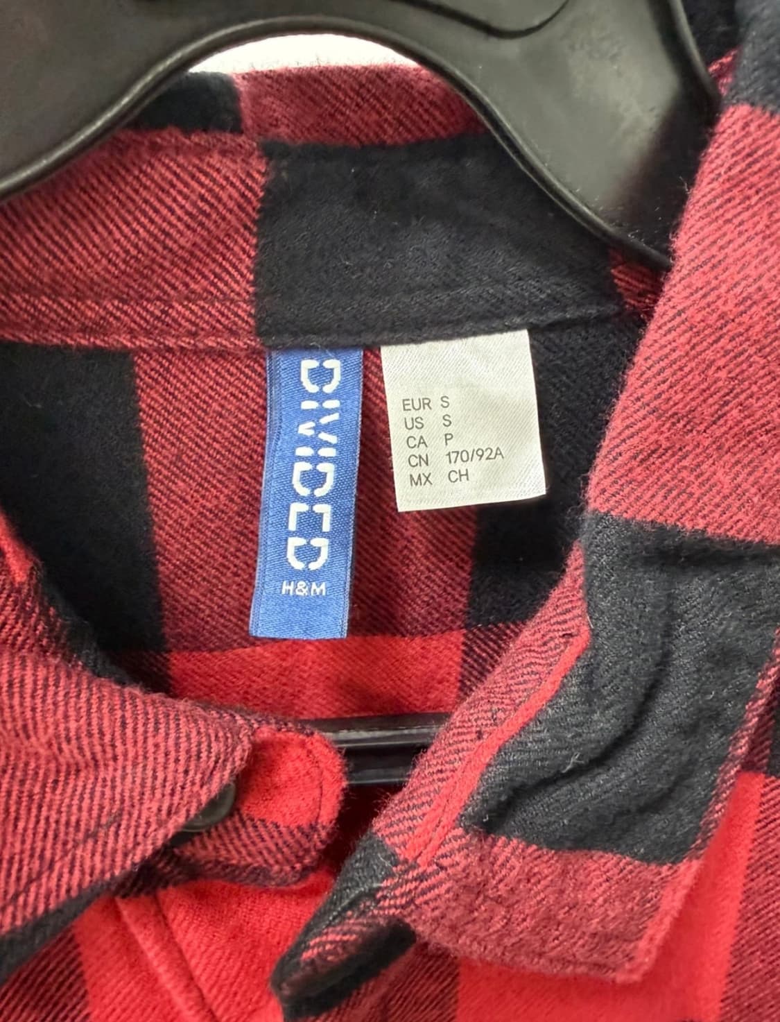 H&M 레드 투포켓 체크 셔츠 (S) 상품이미지5