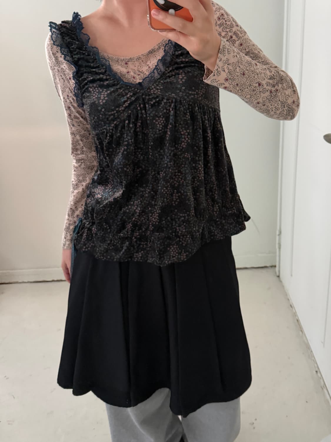 일본빈티지 레이스 플라워 롱슬리브 상품이미지4