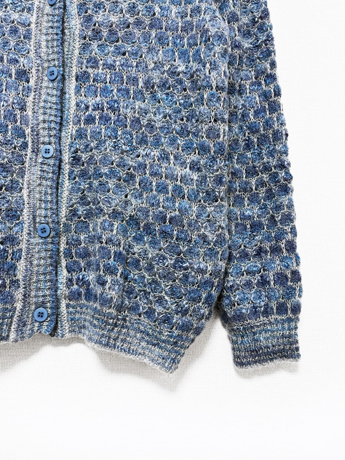 Circular Knit Cardigan - Blue 상품이미지3