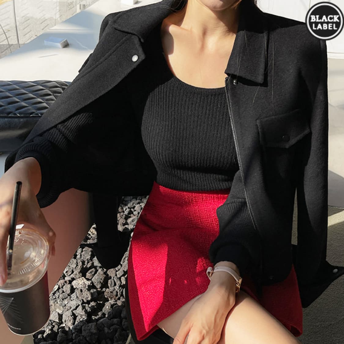 다바걸(DAVAGIRL) 크롭 울자켓 55-66 새상품 상품이미지2