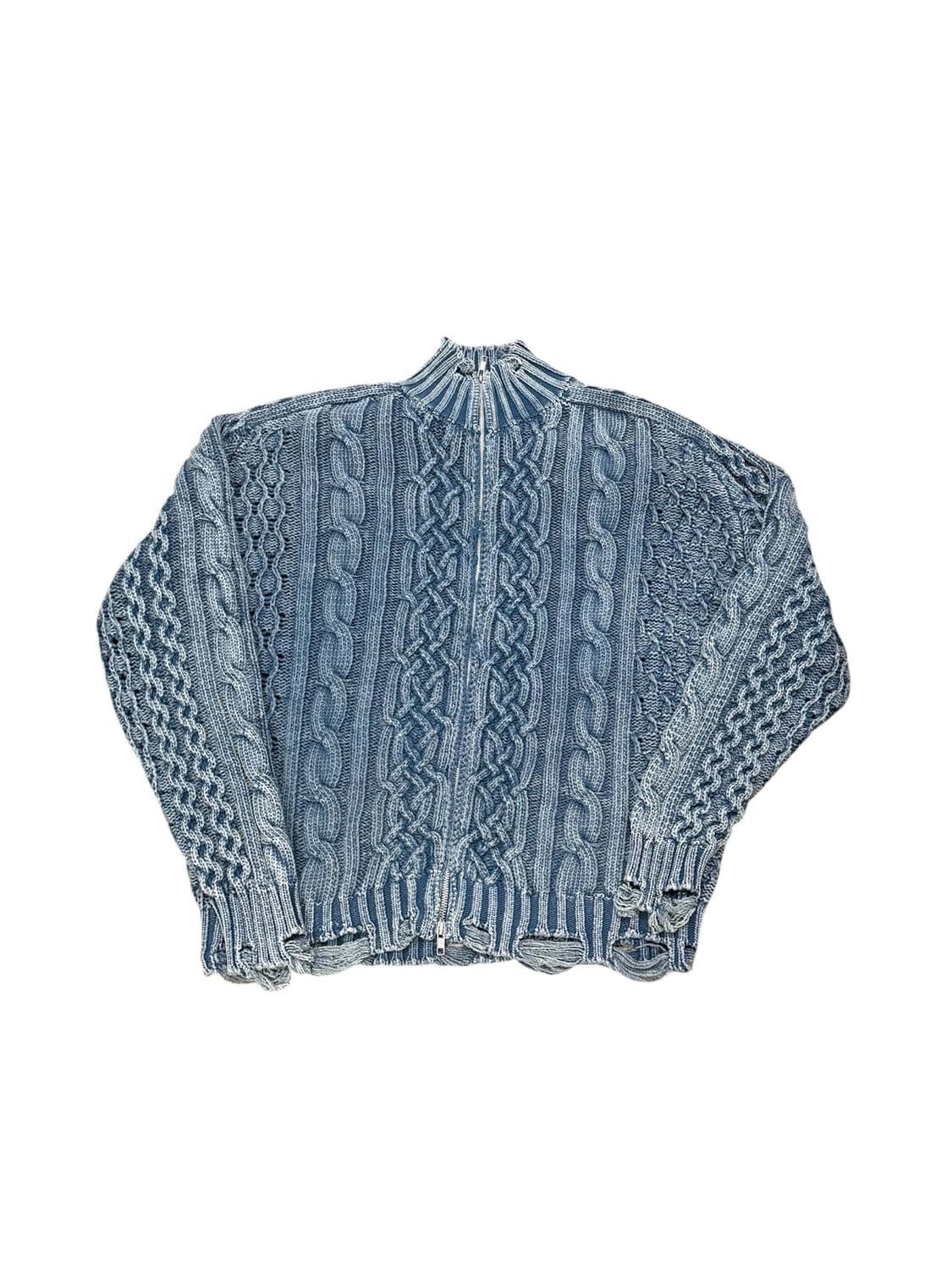 BIRTHDAY 빈티지 케이블 니트 집업 상품이미지1