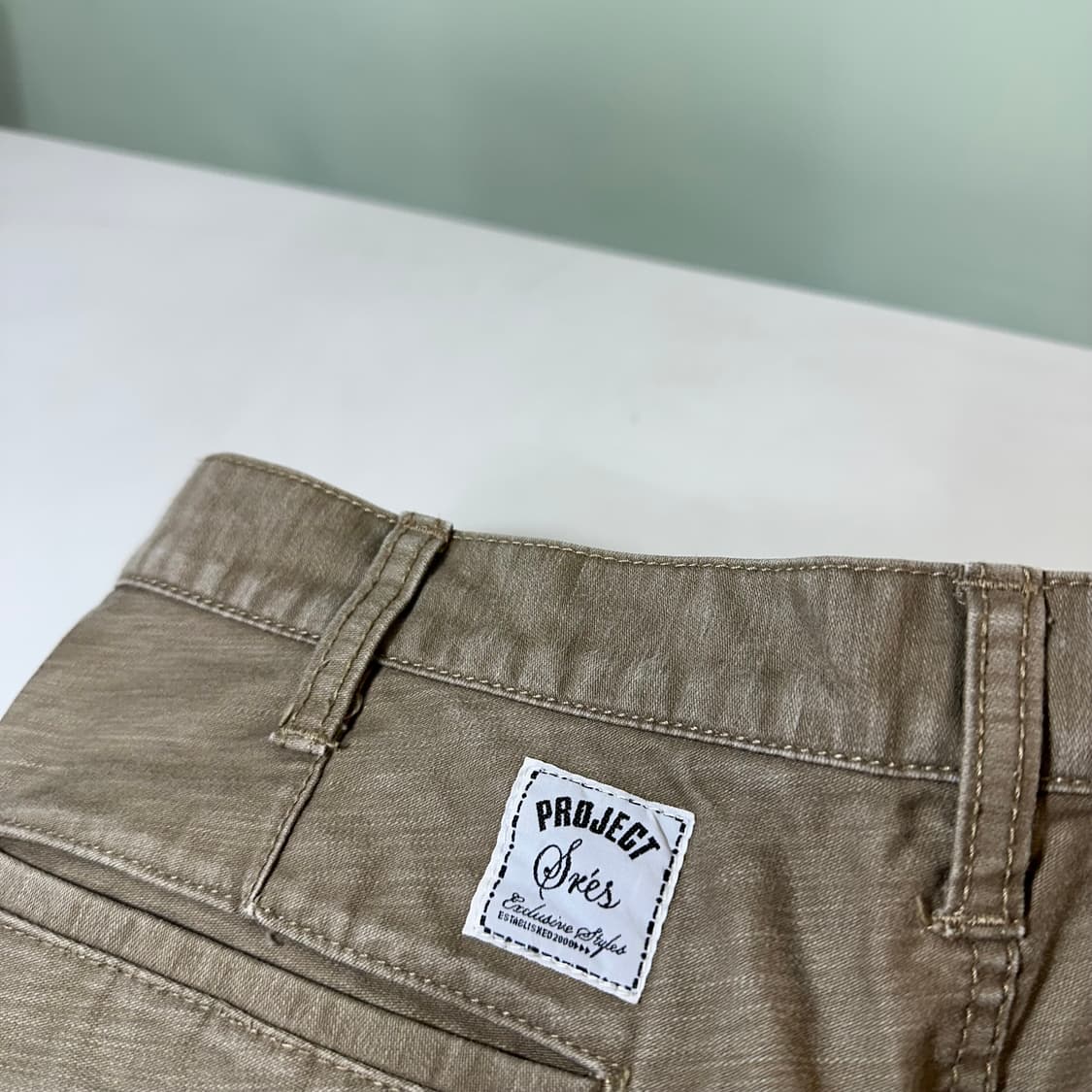 L-XL PROJECT SRES 일자핏 빈티지카키 코튼 퍼티그팬츠 상품이미지3