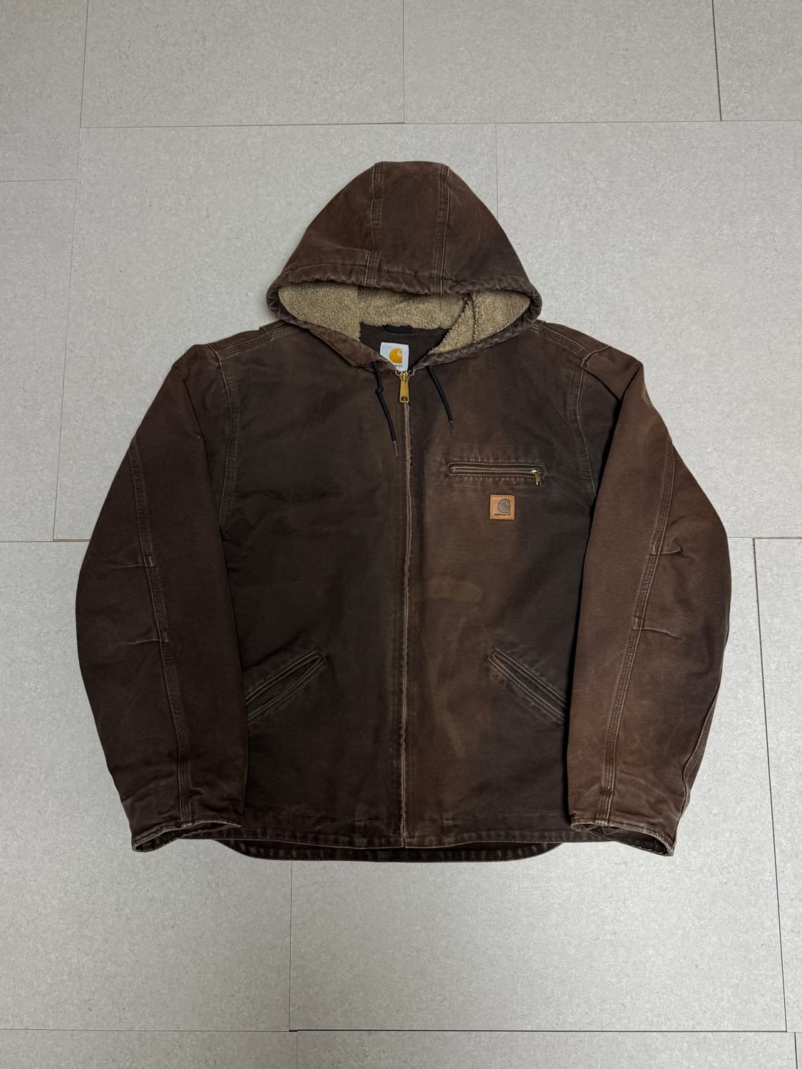 OG 칼하트 j141 라지 디트로이트 시에라자켓 다크브라운 상품이미지2