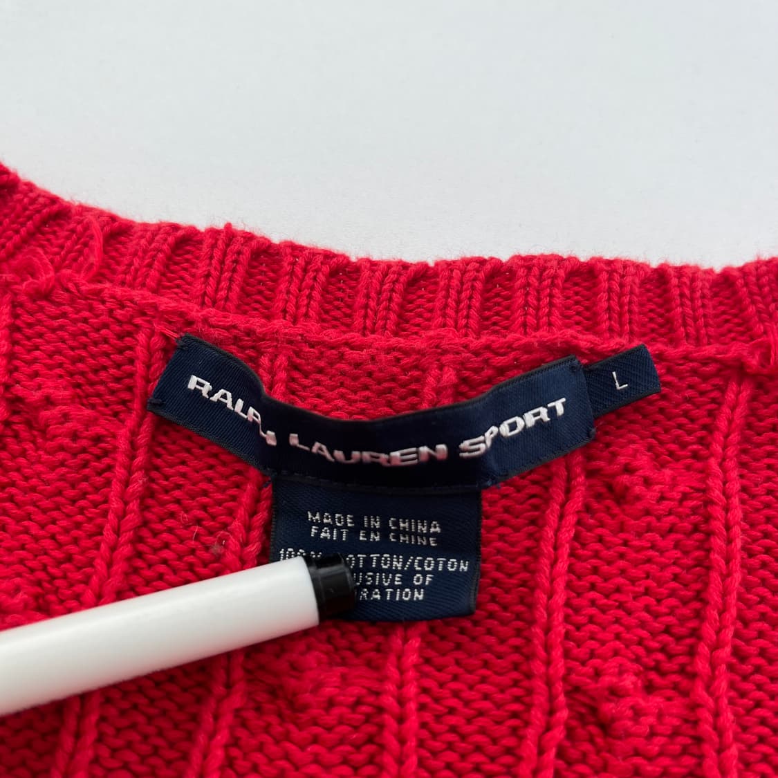 폴로 랄프로렌 레드 꽈배기 니트  상품이미지4